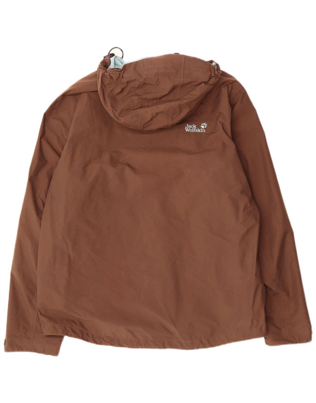Jack Wolfskin Regnjakke med hætte til mænd UK 36/38 medium brun polyamid