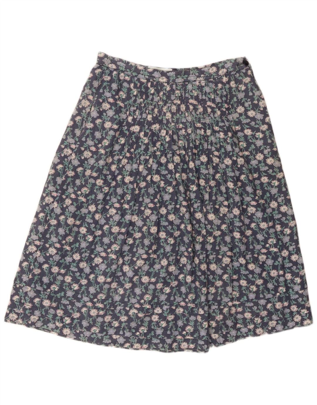 Vintage A-line nederdel til kvinder W28 Medium Blue Floral
