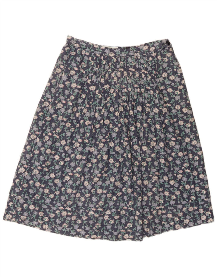Vintage A-line nederdel til kvinder W28 Medium Blue Floral