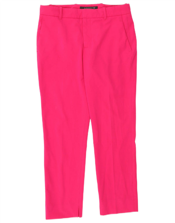 Zara Slim Chino-bukser til kvinder Small W26 L26 Pink Polyester