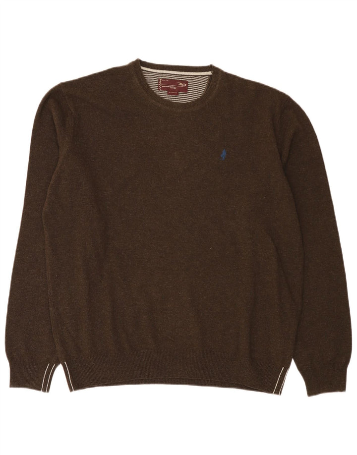 Marlboro Classics Herre Crew Neck Jumper Sweater XL Brun Uld