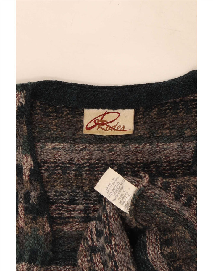 Rodes ærmeløs cardigantrøje til mænd Medium Flerfarvet Fair Isle Wool