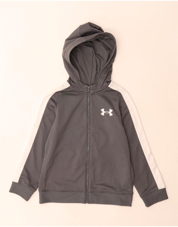 Under Armour Boys Hættetrøje med lynlås 7-8 år Small Grey Colourblock