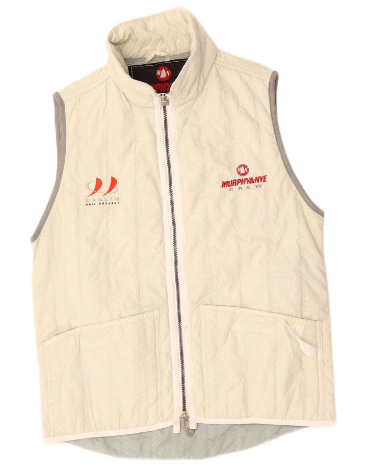 Murphy & Nye Mens Gilet UK 38 Medium Off White Polyamid