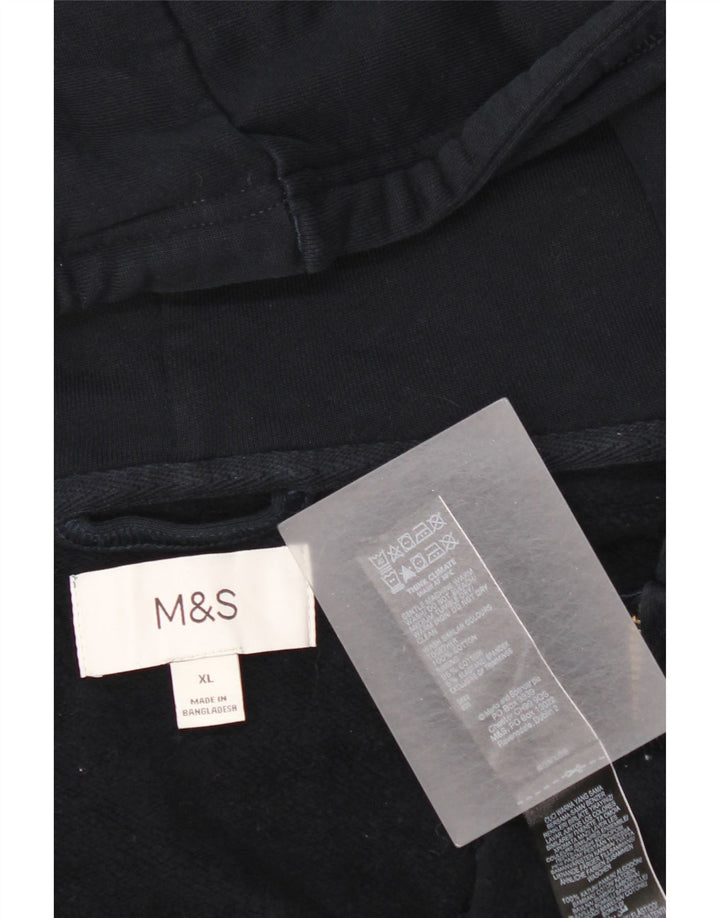 Marks & Spencer Herre hættetrøje med lynlås XL marineblå bomuld