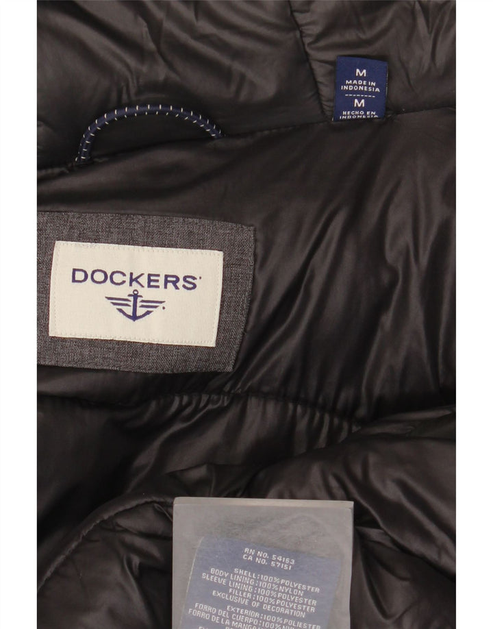 Dockers Herre Hooded Polstret Frakke UK 38 Medium Grey Polyester