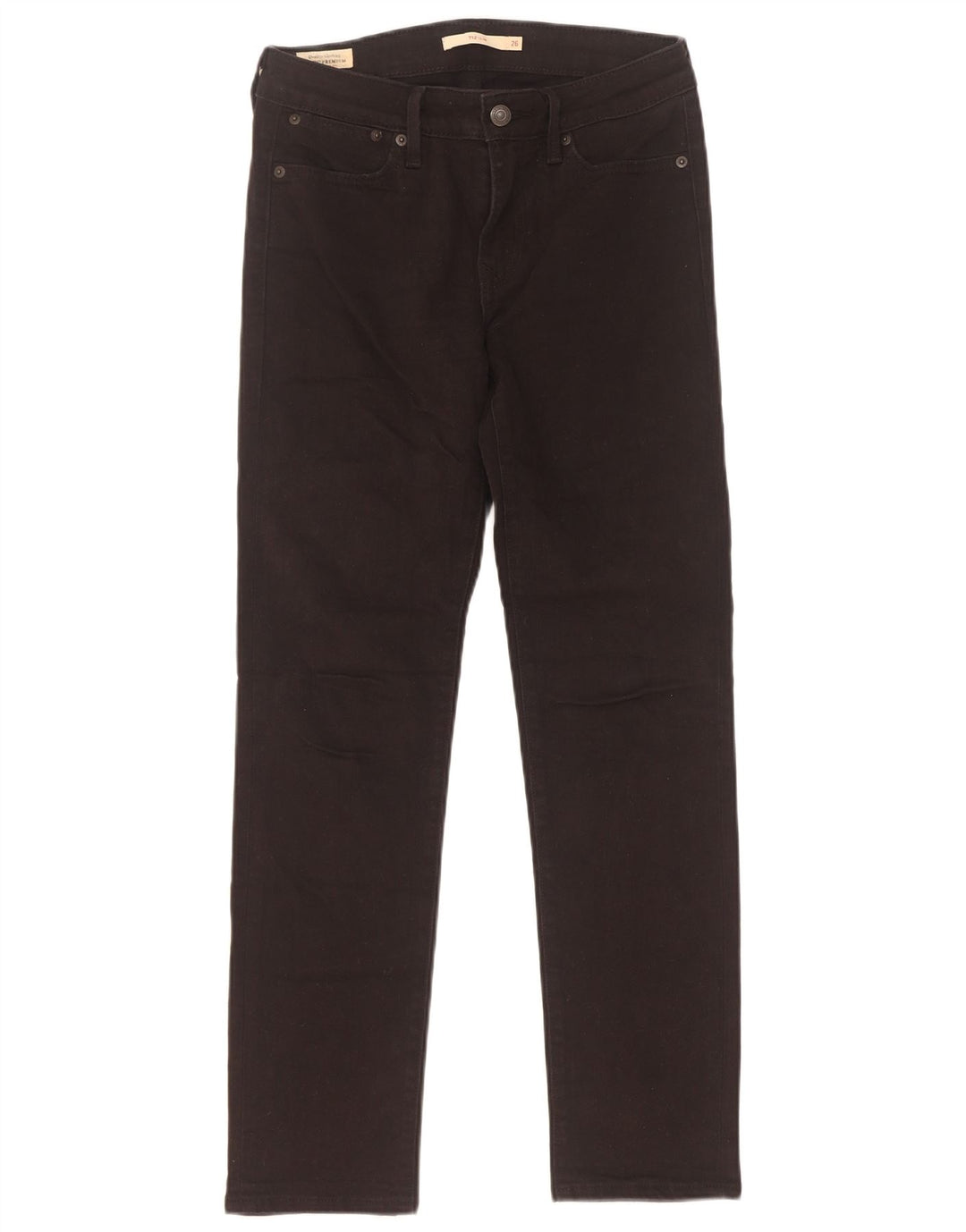 Levi's Dame 712 Slim Jeans W26 L30 Sort Bomuld