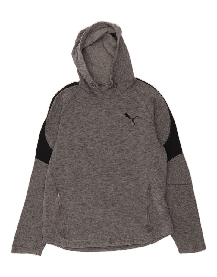 PUMA Mens Hoodie Jumper Large Grey Colourblock Vintage Puma and Second-Hand Puma from Messina Hembry 