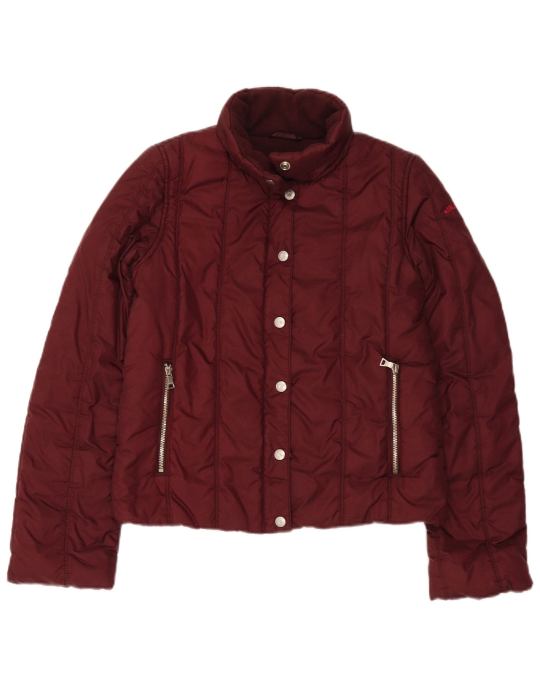 Guess Polstret jakke til kvinder UK 10 Small Burgundy Nylon