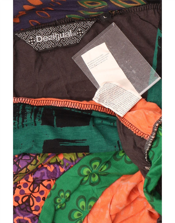 Desigual grafisk boblenederdel til kvinder Large W32 Flerfarvet