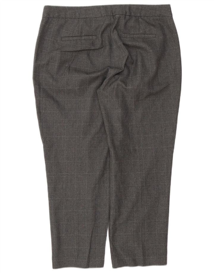 Marks & Spencer Dame Cropped Trousers UK 14 Large W34 L25 Grå ternet