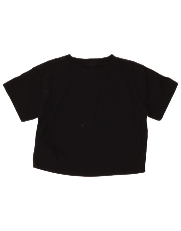 Reebok Girls Crop T-Shirt Top 10-11 år Sort Bomuld