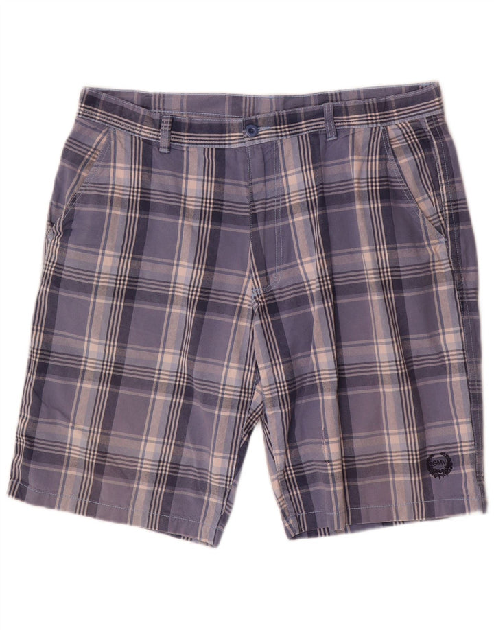 Gianmarco Venturi Chino-shorts til mænd W36, store blå ternet bomuld