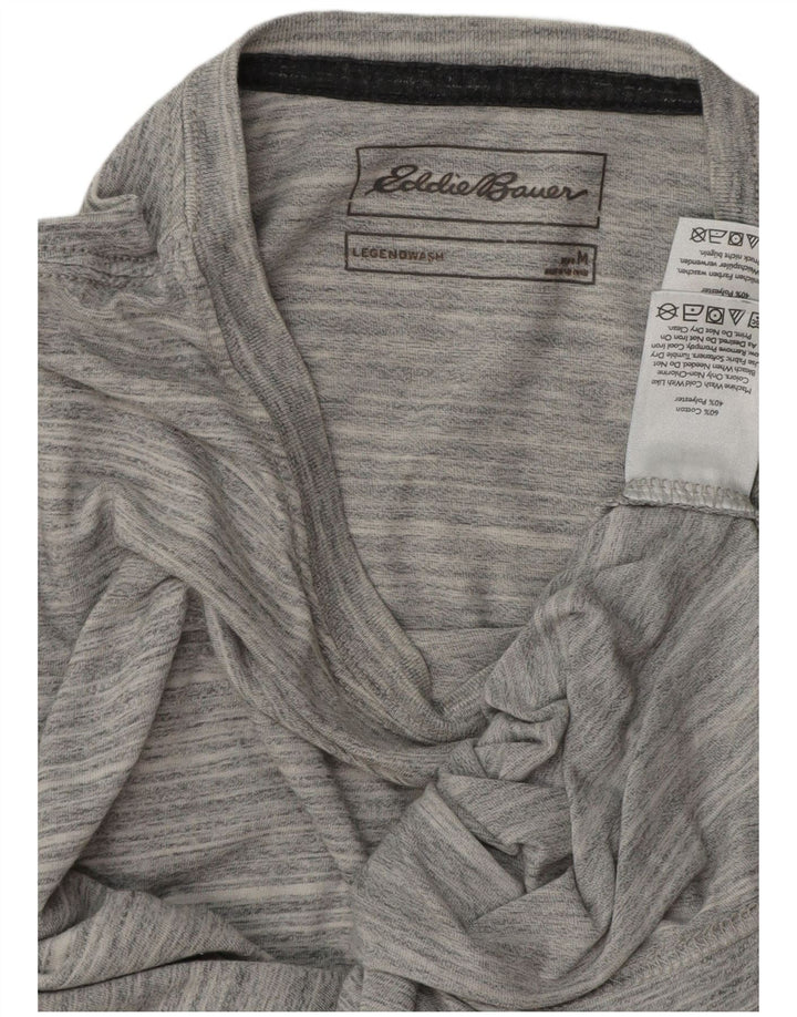EDDIE BAUER Herre T-shirt Top Medium Grey Nålestribet bomuld