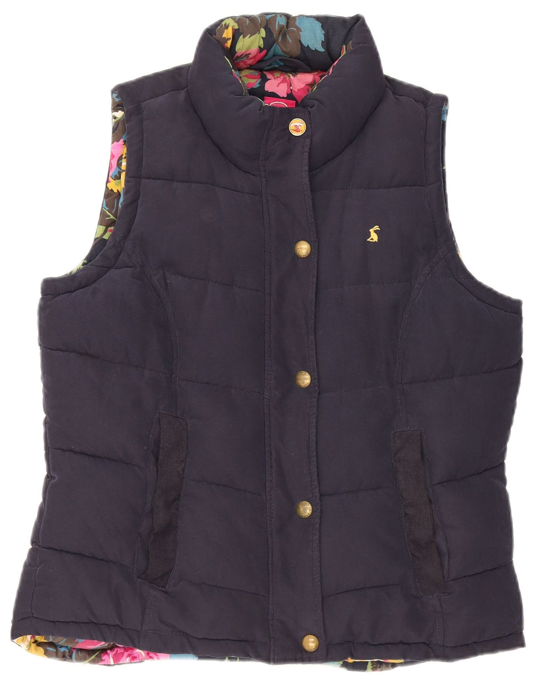 JOULES Dame Polstret Gilet UK 12 Medium Navy Blue Polyester
