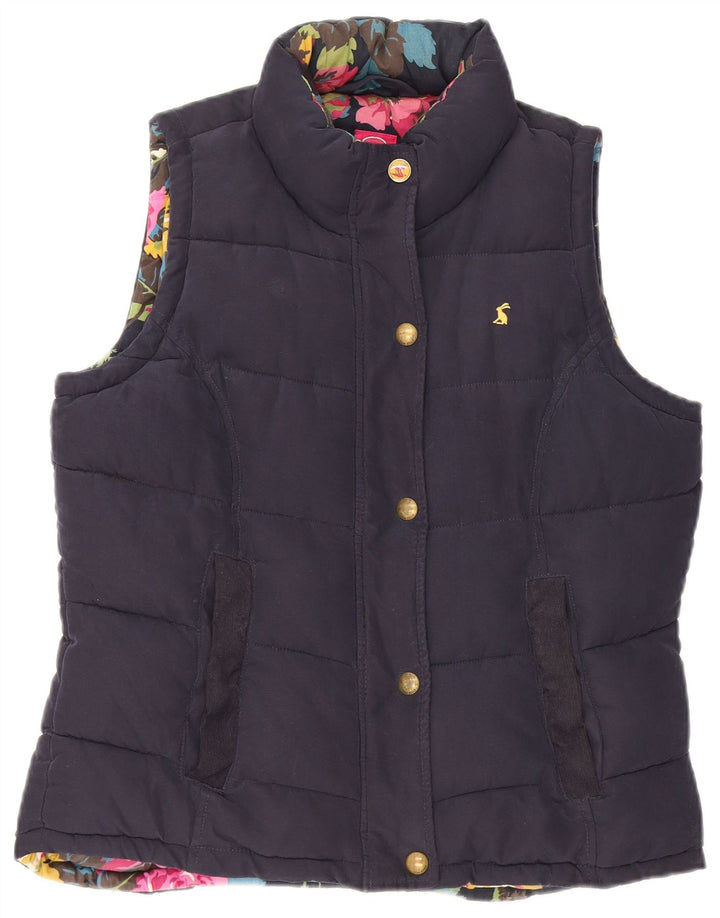 JOULES Dame Polstret Gilet UK 12 Medium Navy Blue Polyester