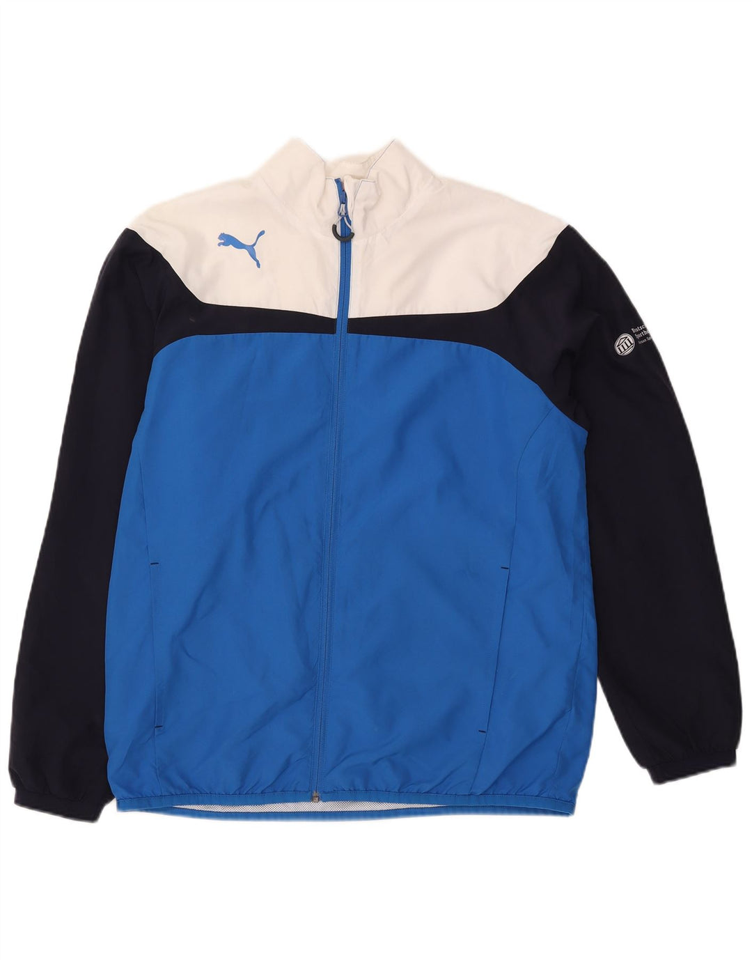 Puma Træningsdragt til mænd, topjakke, stor blå farveblok polyester