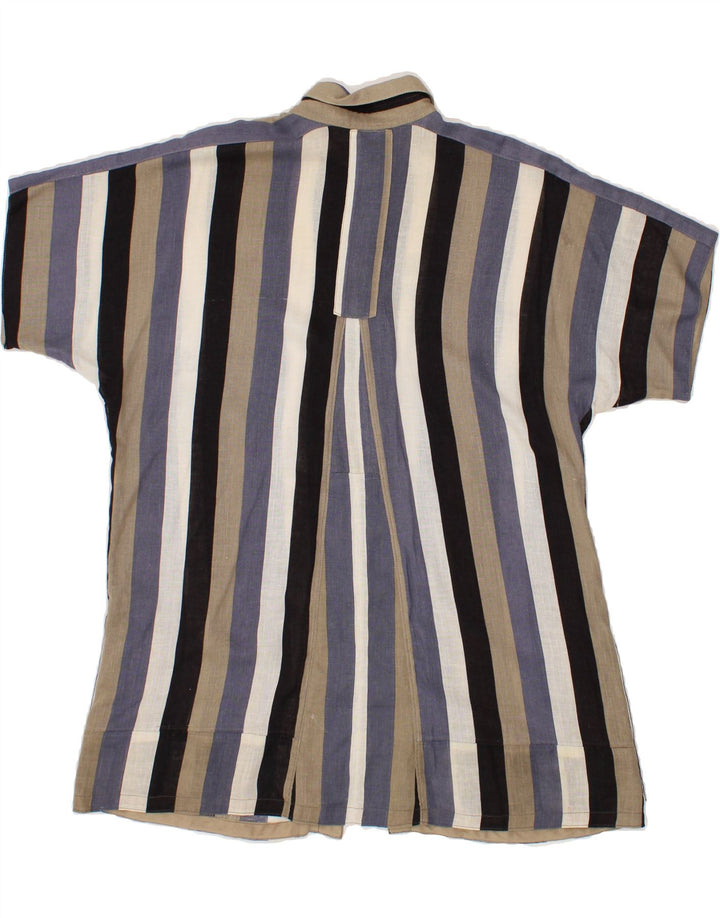 VINTAGE Womens Short Sleeve Shirt UK 14 Large Multicoloured Striped Vintage Vintage and Second-Hand Vintage from Messina Hembry 
