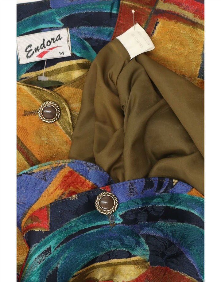 Endora Dame 4 Button Blazer Jacket UK 14 Large Multicolored Geometric