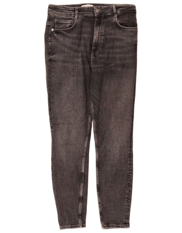 Zara Dame Højtalje Skinny Jeans EU 44 XL W34 L29 Grå Bomuld