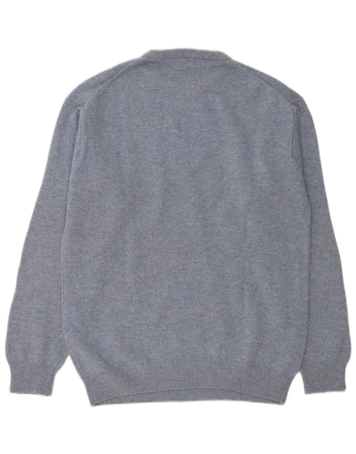 Gant Herre Crew Neck Jumper Sweater Stor Blå Lammeuld