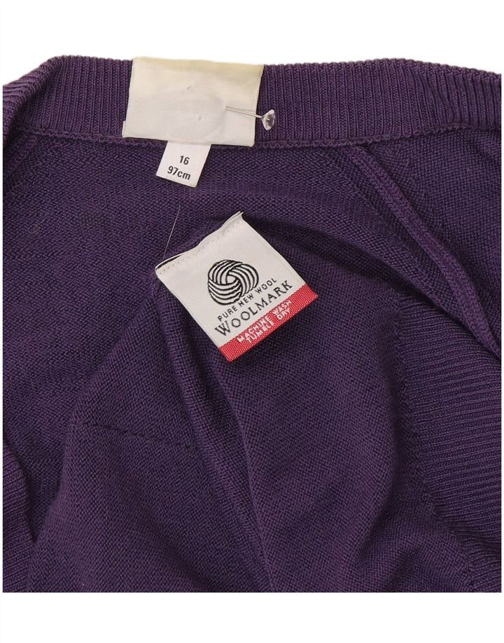 Classics Dame Cardigan Sweater UK 16 Stor Lilla Uld