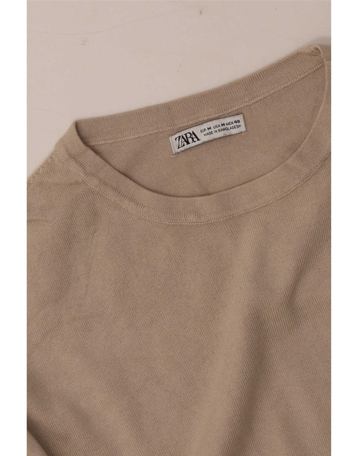 Zara Herre sweater med rund hals, medium beige
