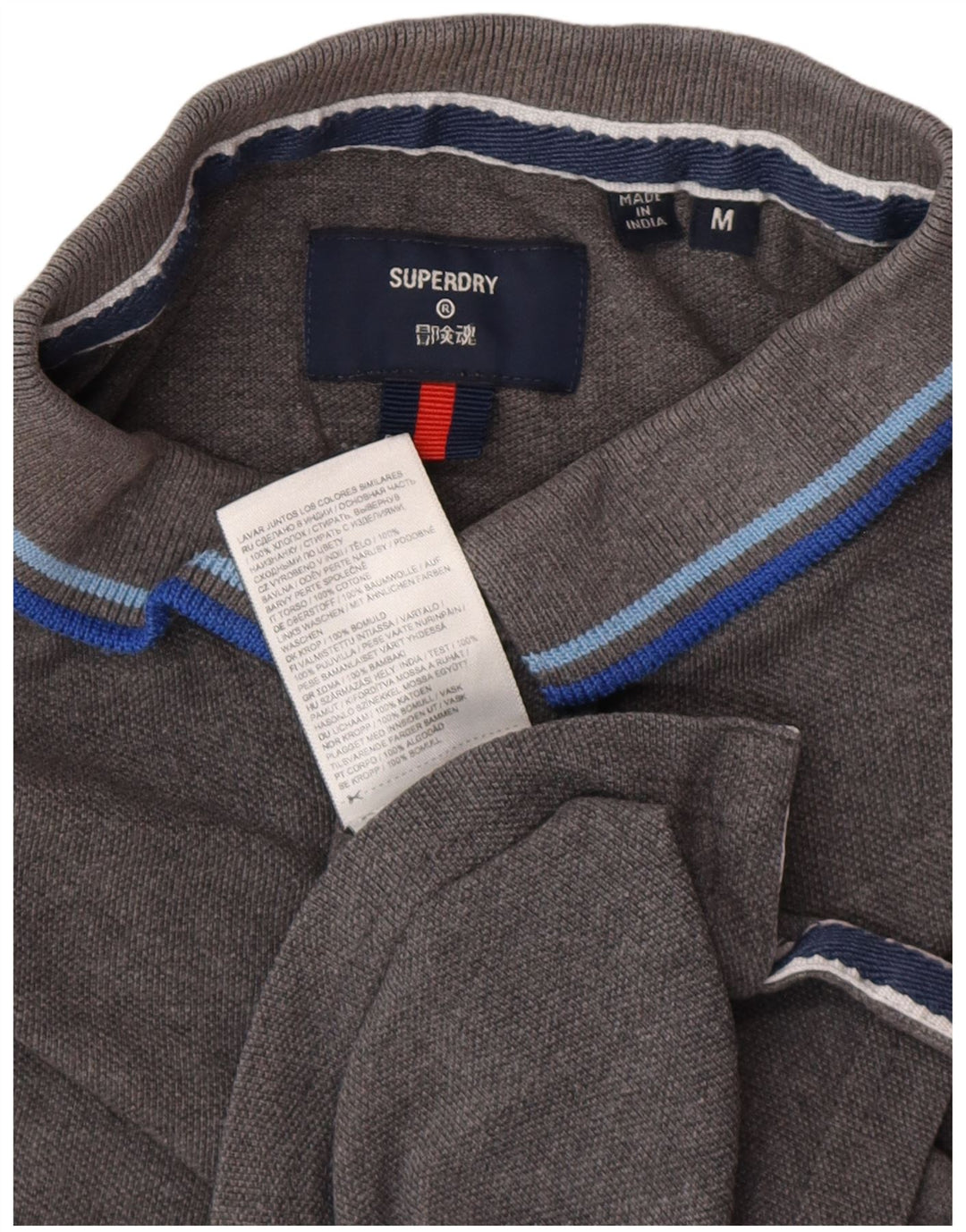 Superdry herre poloshirt mellemgrå bomuld
