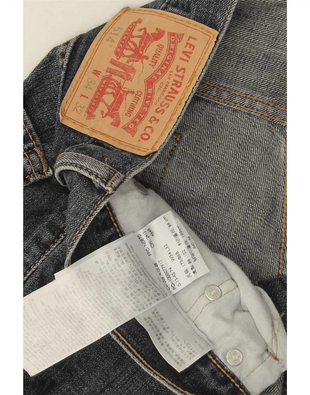 Levi's Herre 514 Capri Straight Jeans W34 L21 Blå Bomuld