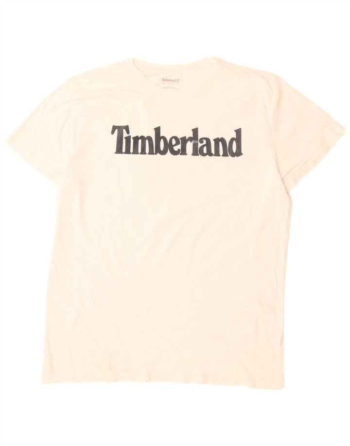Timberland Herre grafisk T-shirt Top Stor hvid bomuld