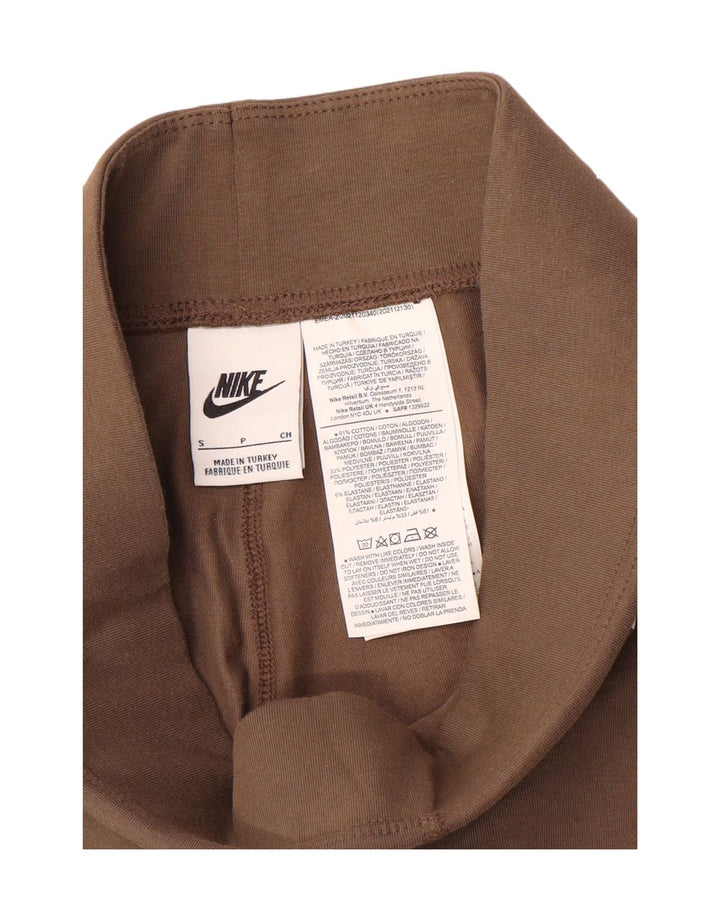 Nike Dame Grafiske Leggings UK 10 Small Brown Bomuld