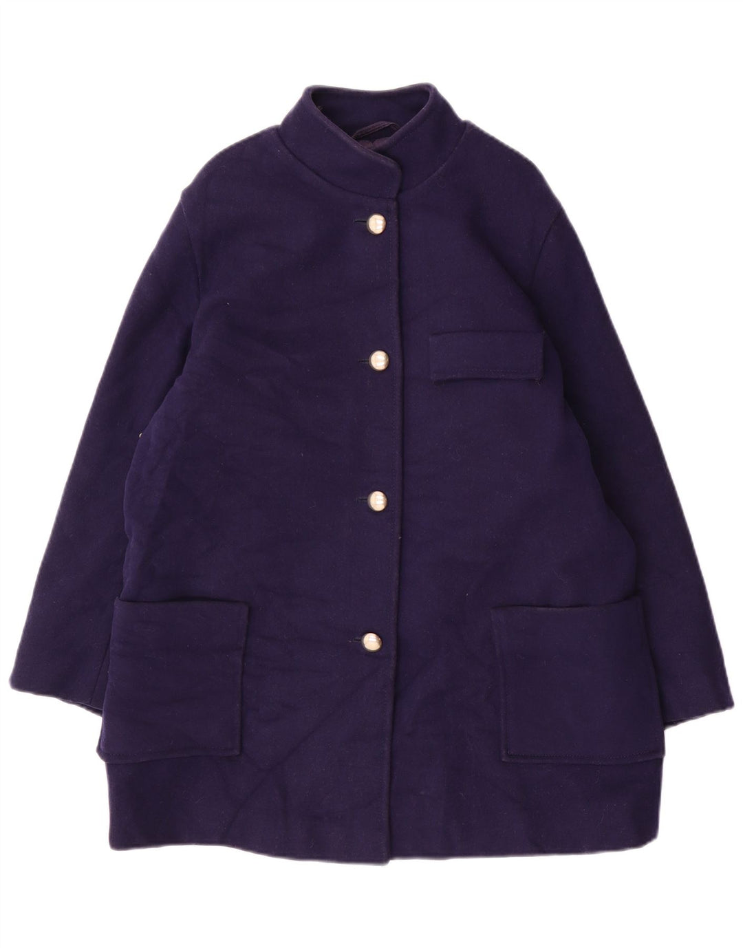 Vintage overfrakke til kvinder UK 14 Medium Navy Blue