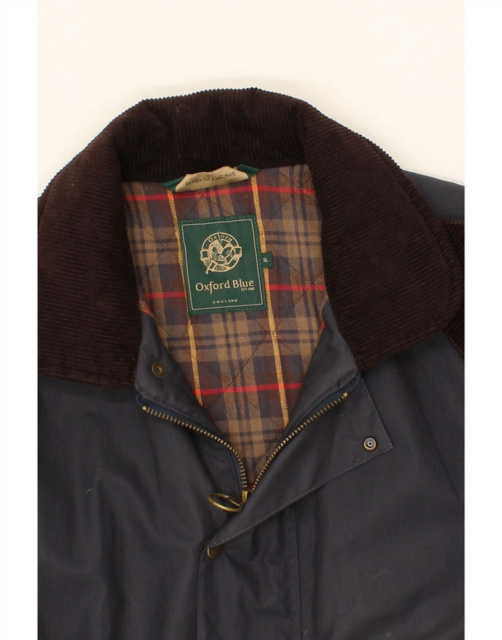 VINTAGE Herre Utility Jacket UK 42 XL Navy Blue Cotton