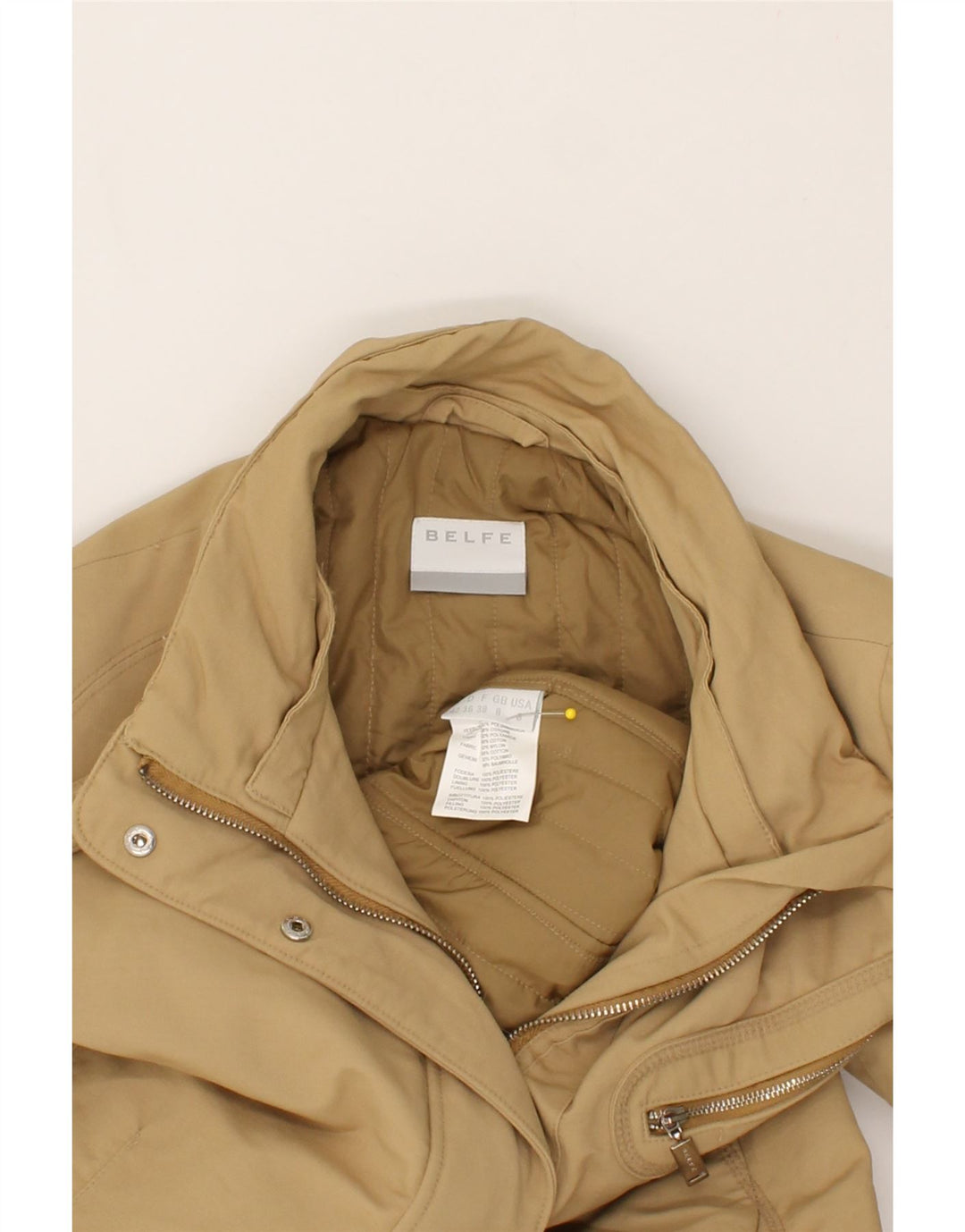BELFE Womens Windbreaker Jacket UK 8 Small Beige Polyamide Vintage Belfe and Second-Hand Belfe from Messina Hembry 