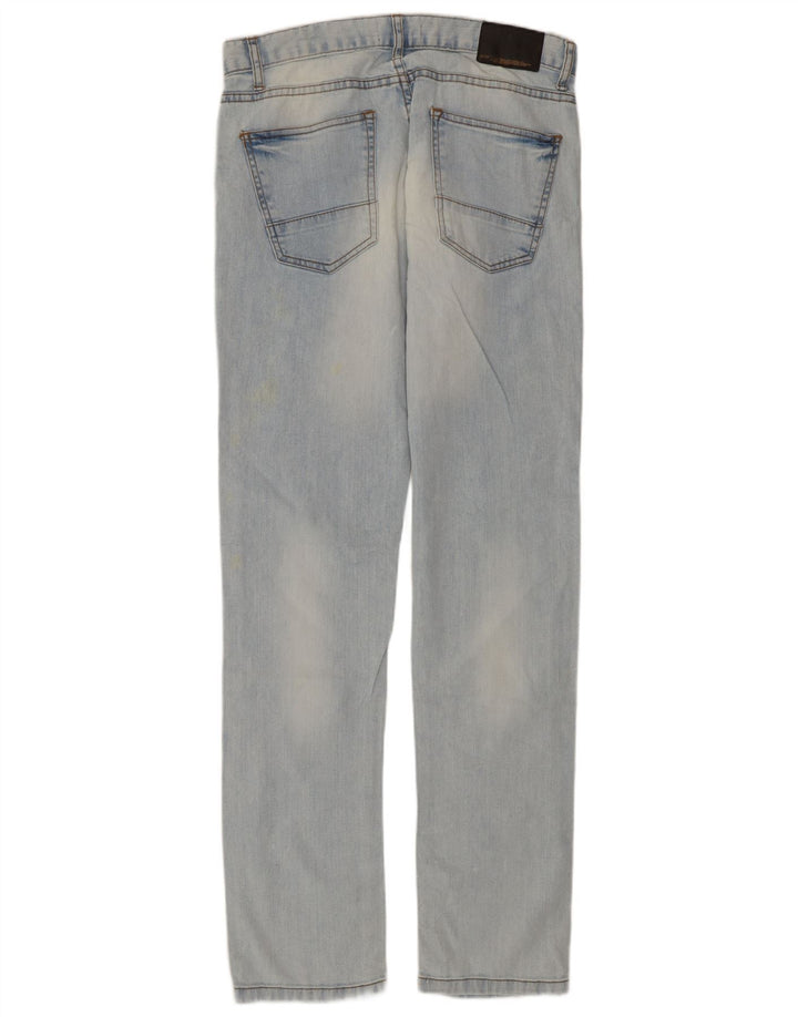 Zara Straight Jeans til mænd EU 42 Large W32 L33 Blå Bomuld