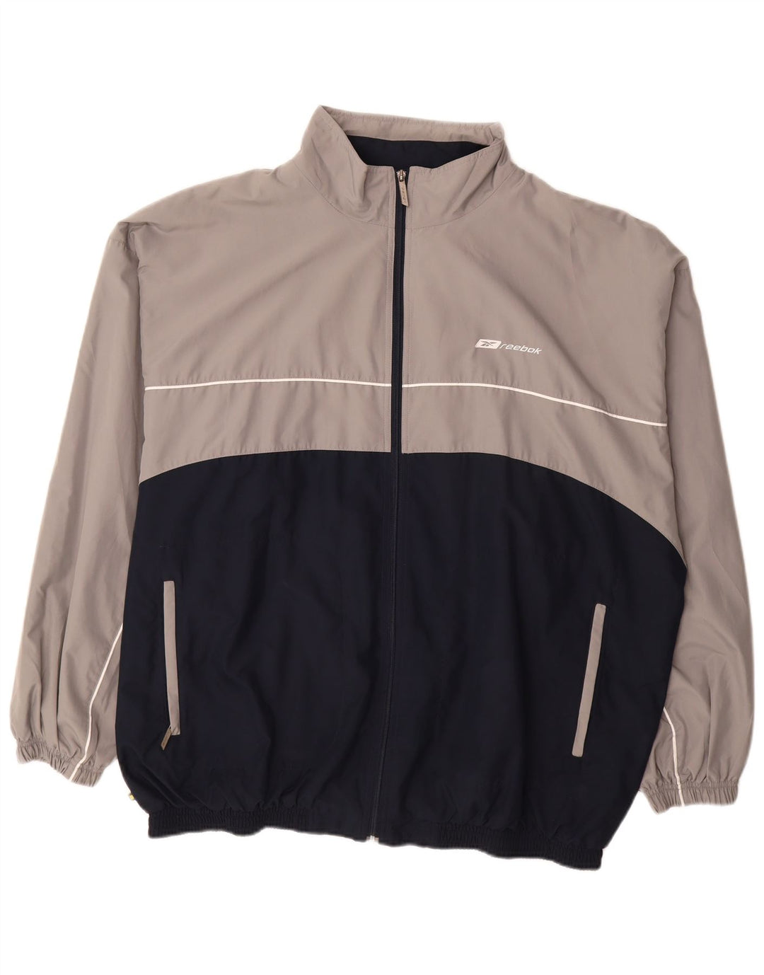 REEBOK Træningsdragt til mænd Topjakke 2XL Grå Colourblock Polyester