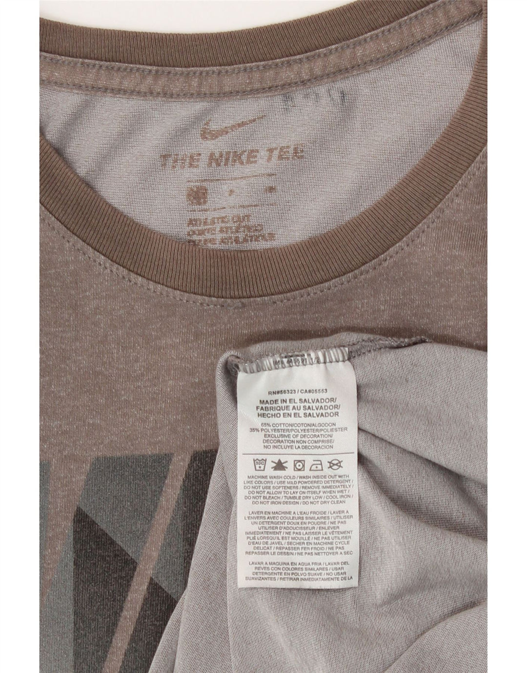Nike Herre Athletic Cut Grafisk T-Shirt Top Lille Grå Bomuld