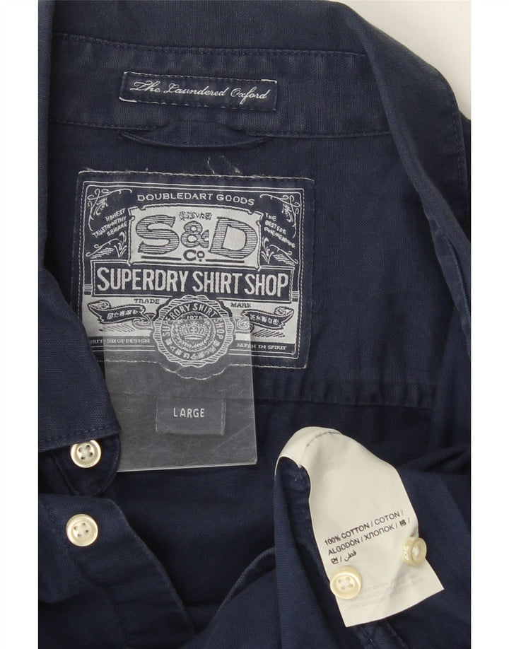 Superdry herreskjorte stor marineblå bomuld
