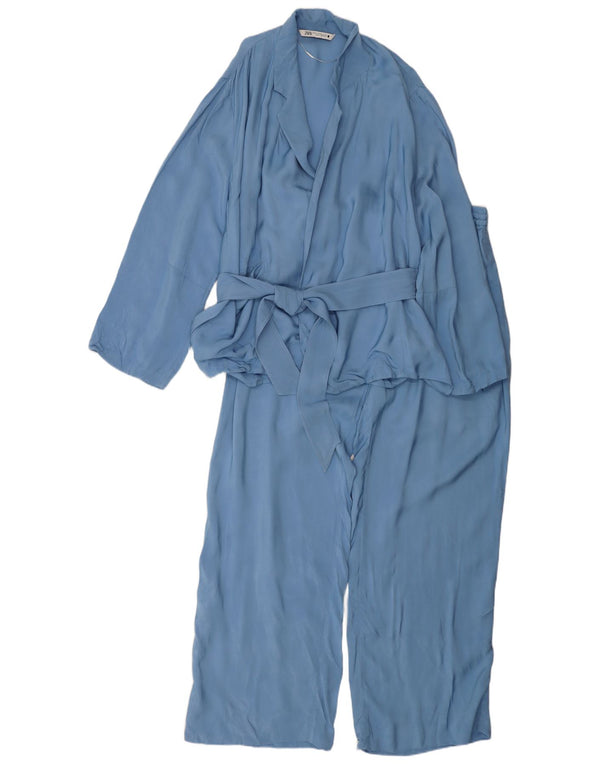Zara Womens 2 Piece Set UK 20 2XL W40 L31 Blue Viscose