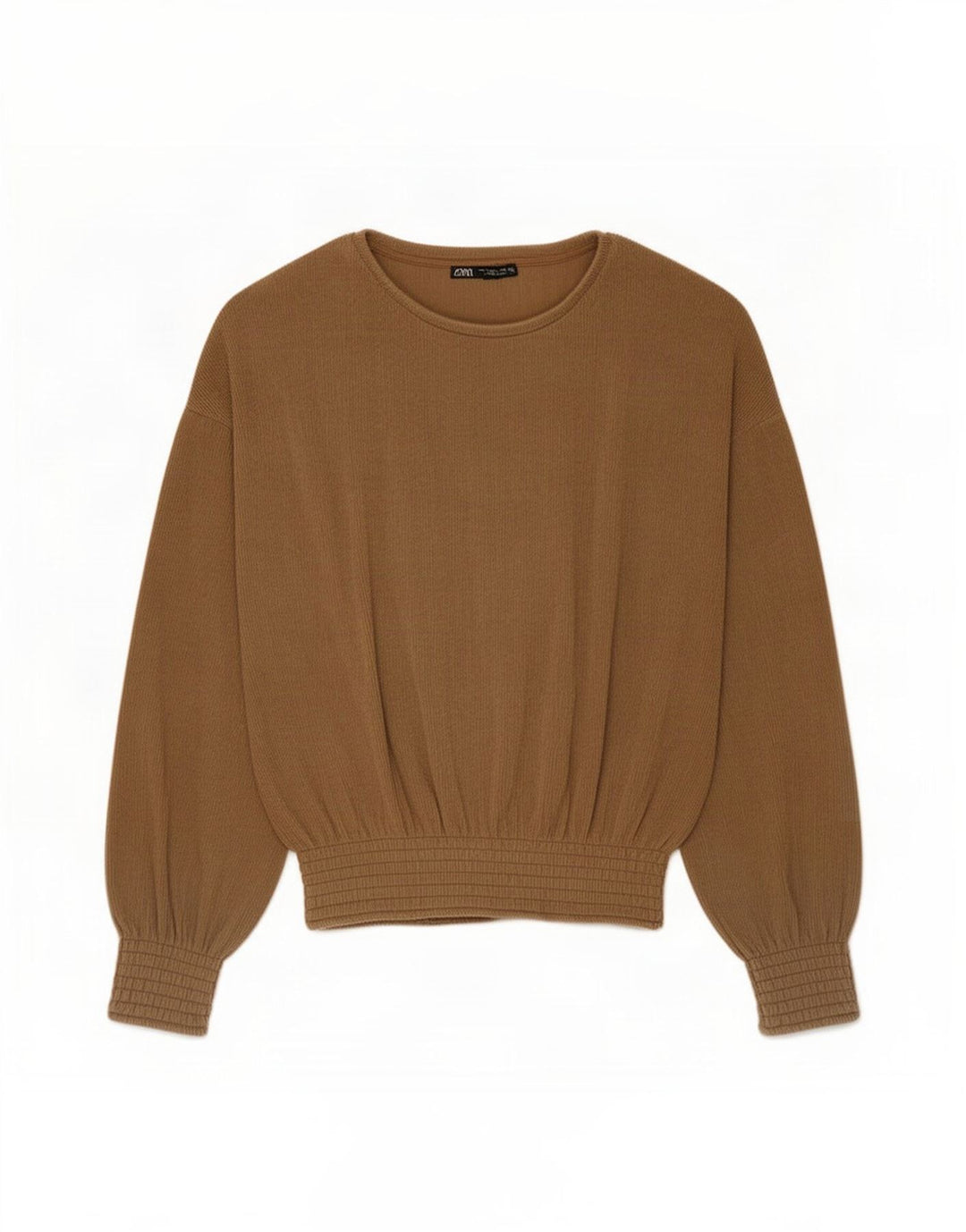 Zara Dame Oversized Top Langærmet UK 10 Lille brun polyester