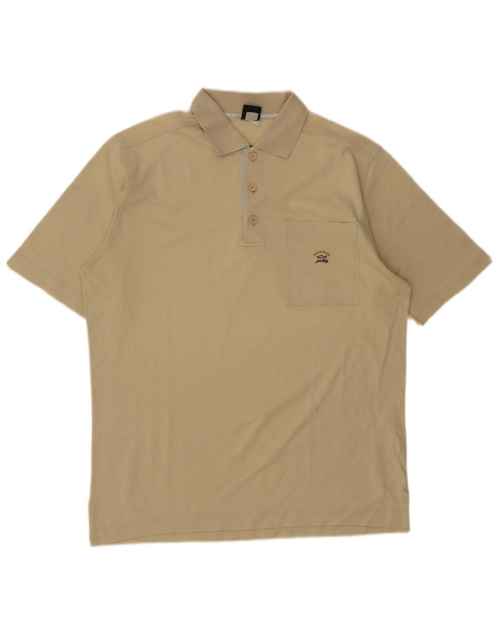 Paul & Shark herre poloskjorte stor beige bomuld