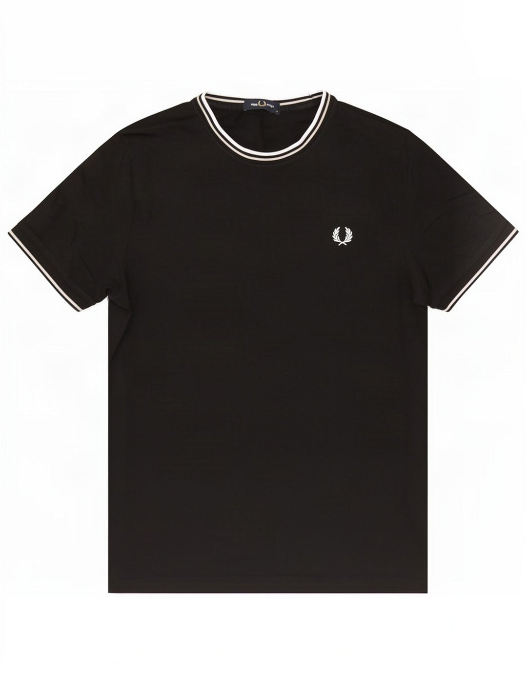 Fred Perry Herre T-shirt Top Medium Sort Bomuld