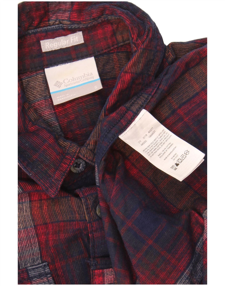 COLUMBIA Mens Flannel Shirt Small Red Check Cotton