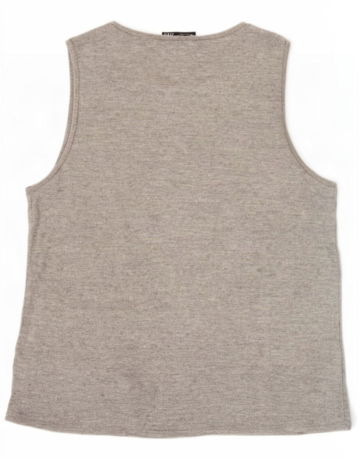 Zara Damevest Top UK 18 XL Grå Viscose