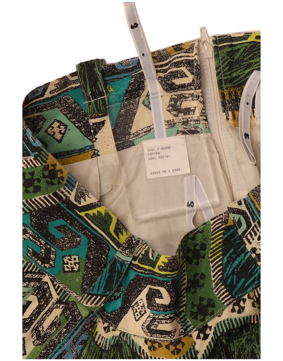 VINTAGE Haremsbukser til kvinder W28 L22 Grøn geometrisk viskose