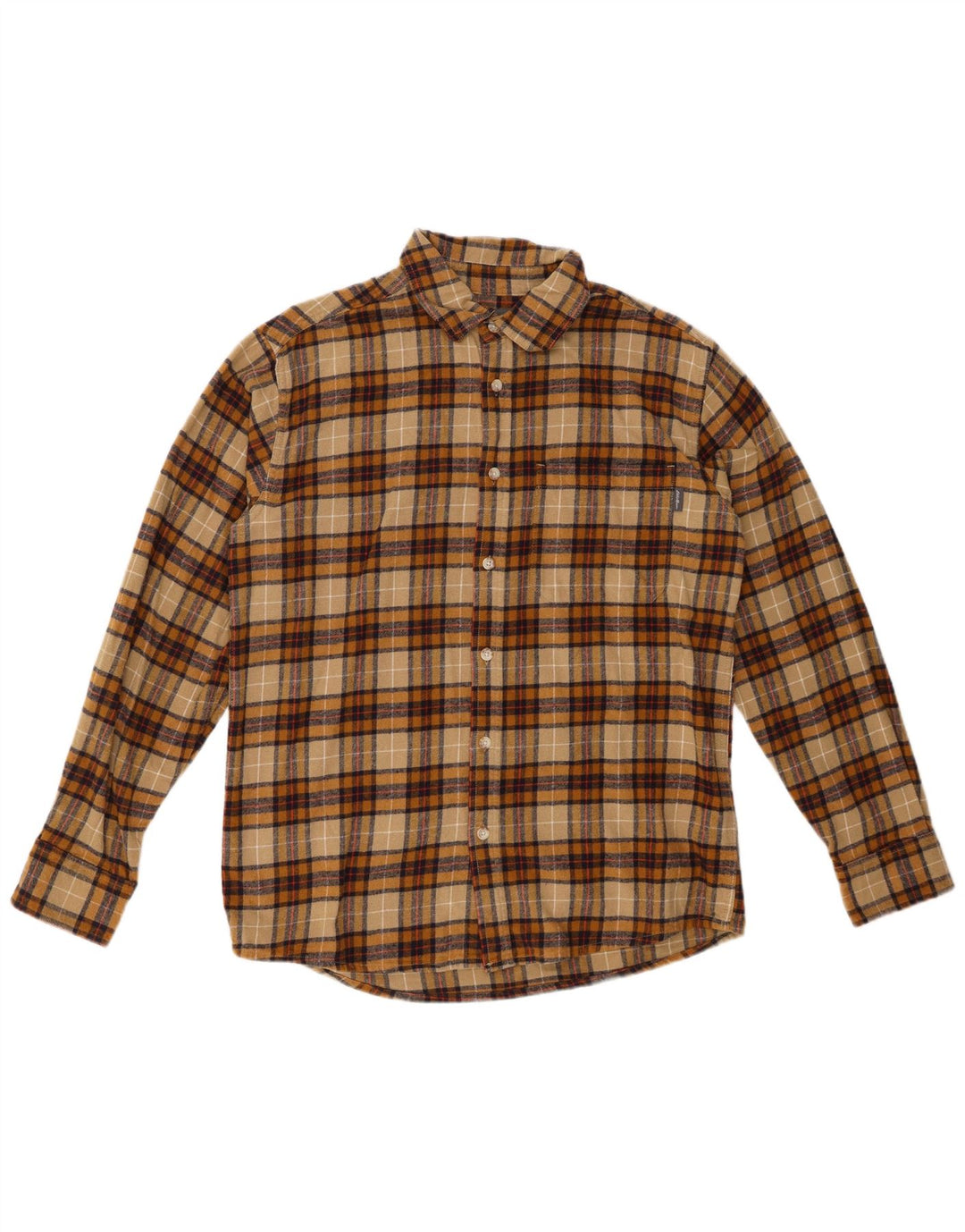 EDDIE BAUER Flannelskjorte til mænd Medium Khaki ternet bomuld