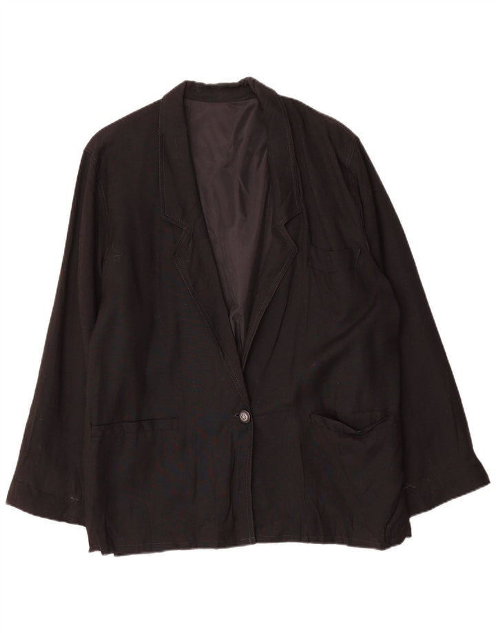 Vintage Dame Oversized 1 Knap Blazer Jacket UK 10 Small Black