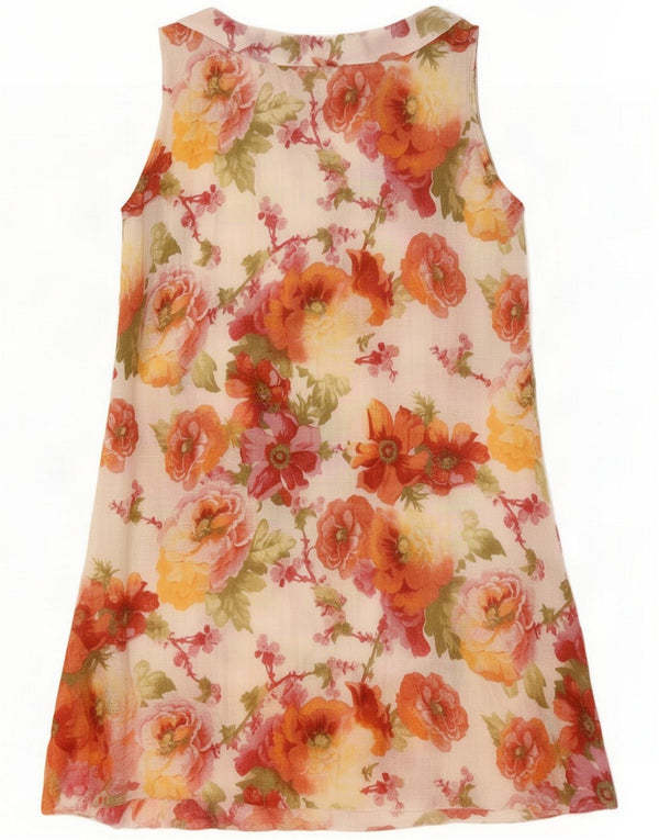 Vintage Womens Sleeveless Tunic Dress US 4 Small Multicoloured Floral