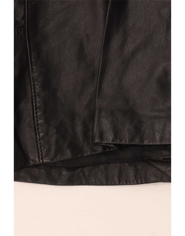 Vintage læderjakke til kvinder UK 10 Small Black
