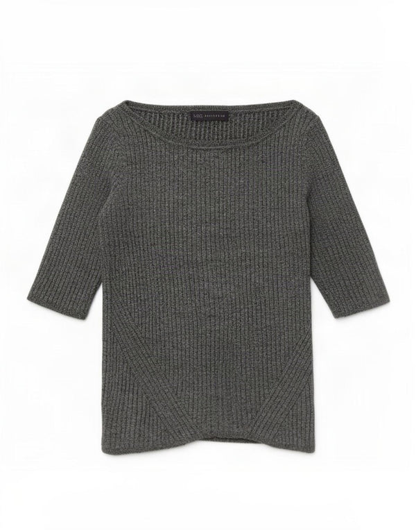 Marks & Spencer Damebluse Top UK 12 Medium Sort Flecked Viscose